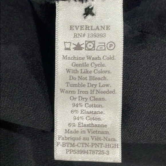 Everlane The Side Zip Stretch Cotton Pant Black 8 - Picture 13 of 14